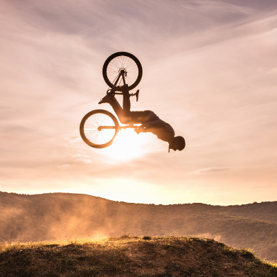 BMX rider airborne